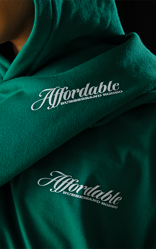 Affordable Textiles x LaFrance Rubberband Rodeo Green Hoodies , Denim and Knit Toques