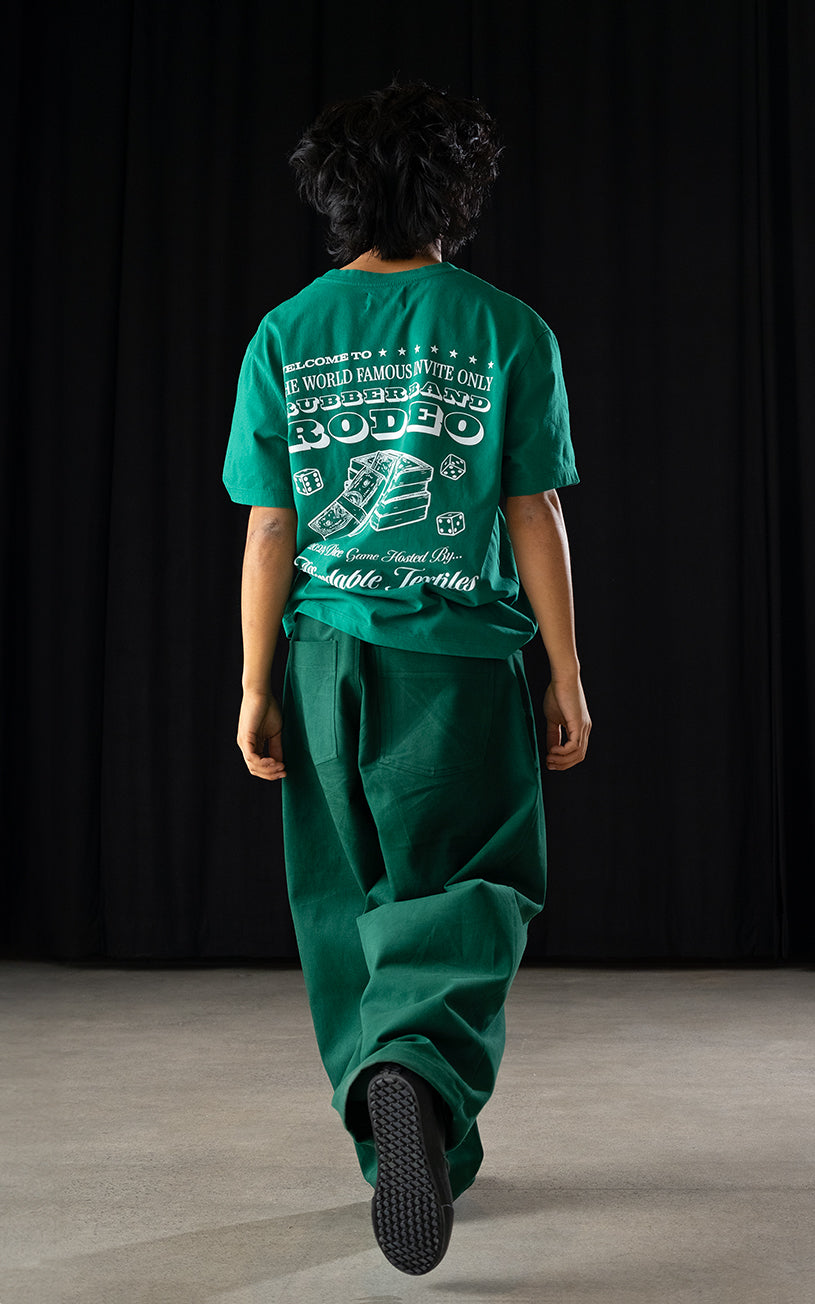 Affordable Textiles x LaFrance Rubberband Rodeo Green T-shirts , Denim and Knit Toques