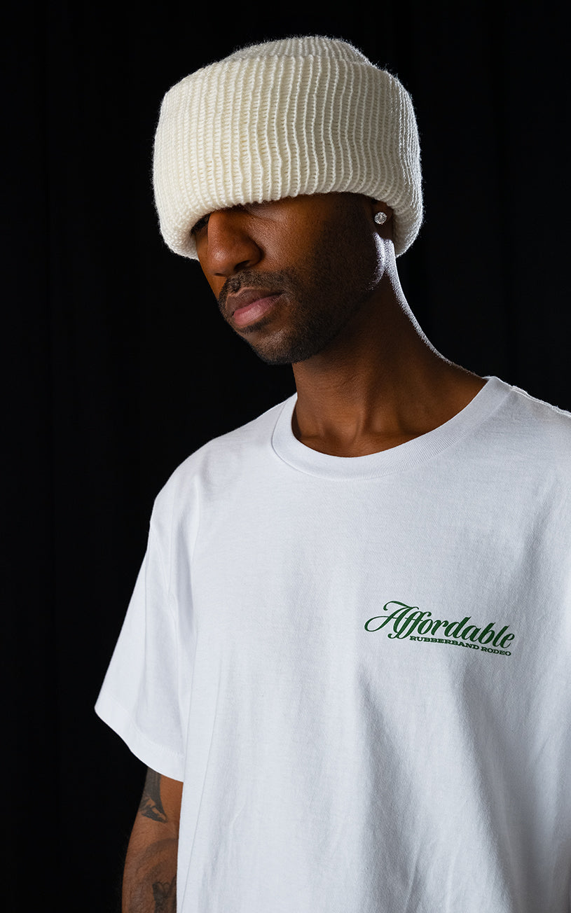 Affordable Textiles x LaFrance Rubberband Rodeo White T-shirts, Trousers and Knit Toques